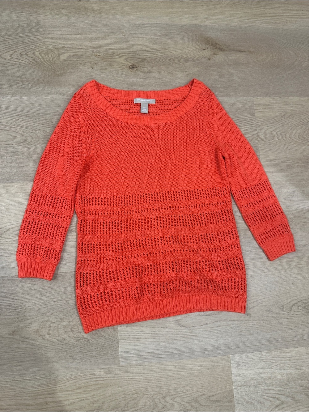 Banana Republic Women's Lightweight Open-Knit Sweater Coral size XS